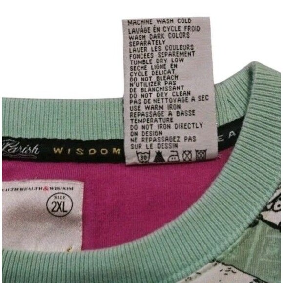 Parish T Shirt Men's 2XL XXL Graphic Pigeon Bird Boombox Green Melody Black Y2K - Picture 8 of 8